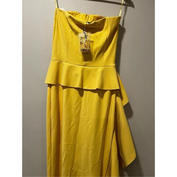 NEW Chiara Boni La Petite Robe Women's Yellow Ruffle Strapless Gown Size 8 & 12 - Picture 10 of 15